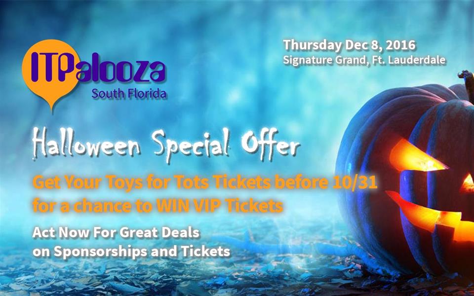 ITPalooza: Get your FREE Toys for Tots Tix before Oct 31 and WIN VIP Tickets worth $500!