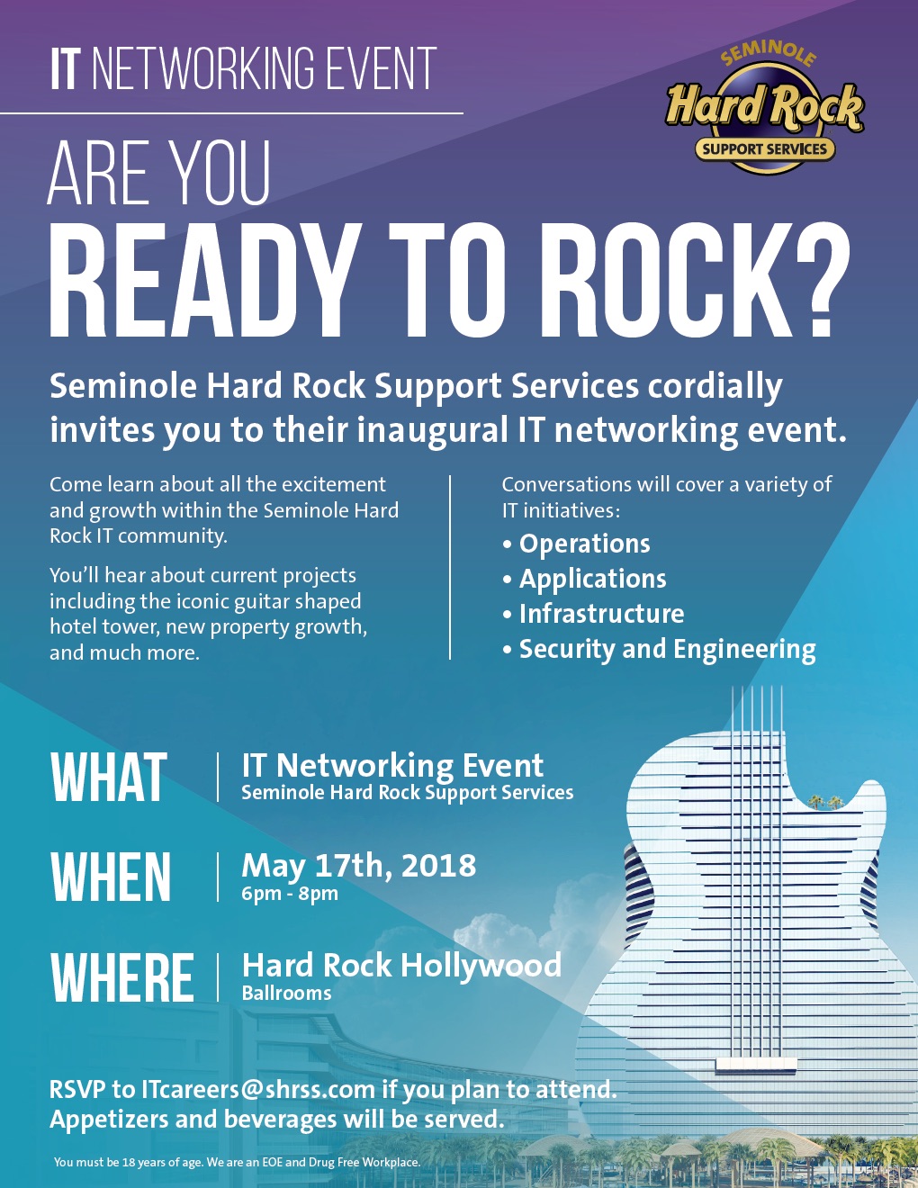 Are You ‘READY TO ROCK?’ – Seminole Hard Rock IT Networking Event