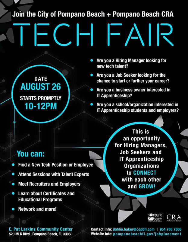 Free Technology Career Fair – City of Pompano Beach and the Community Redevelopment Agency